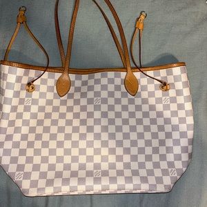 Authentic Louis Vuitton neverfull MM azur damier rose ballerine